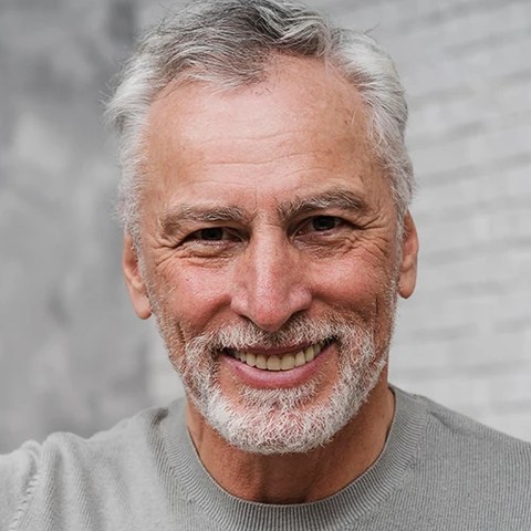 Illustrative portrait of a smiling man